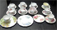 Ten Assorted Cup and Saucer Sets