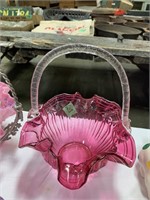 Rose Colored Glass BAsket