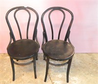 Two Black Bentwood Chairs