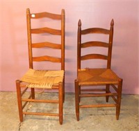 Two Rush Seat Chairs