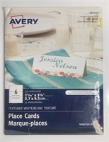 AVERY TEXTURED WHITE PLACE CARDS