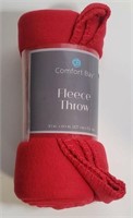 COMFORT BAY FLEECE THROW 50 X 60IN, RED