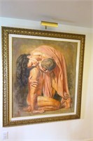 Romantic Couple by Tomasz Rut Print - Gold Framed