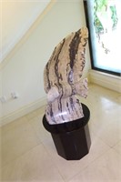 Stone Bald Eagle Carving with Marble Base