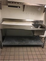 Stainless steel prep table and sink