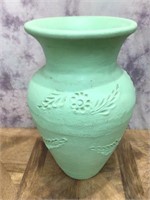 Large 24" Painted Clay Planter Pot -Seafoam Green