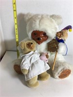 2 Wood and Plush Raikes Bears