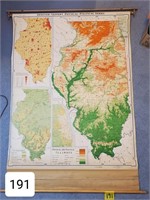 Lot of (3) School House Oil Cloth Maps