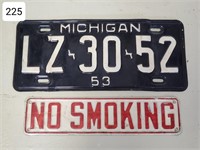 1953 Michigan License Plate