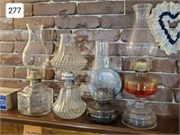 Lot of 4 Mantle Oil Lamps