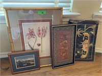 LOT OF FRAMED ART / EMBROIDERY MORE