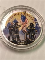 American Silver Eagle -colorized- America Unites
