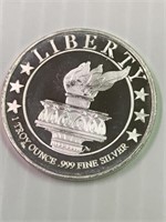 Liberty 1 Troy oz .999 fine Silver