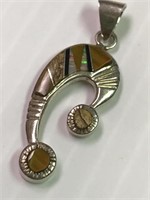 Sterling Silver Pendant w/ Mother of Pearl and