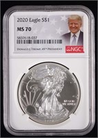 2020 Silver Eagle (NGC MS70 in Trump Holder)