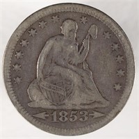 1853 Seated Liberty Quarter (With Arrows & Rays)
