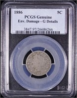 1886 Liberty Nickel (PCGS Damage Good Details)-KEY