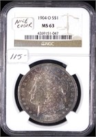 1904-o Morgan Silver Dollar (NGC MS63 Toned)