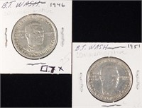 1946 & 1951 Booker T Washington Comm Half Dollars