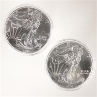 2011 & 2020 BU Silver Eagle Bullion Coins