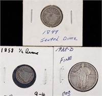 U.S. Silver Coin Lot (3)