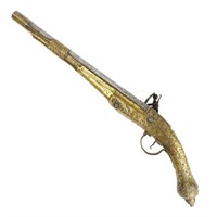 Albanian Brass Flintlock Pistol