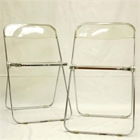 Plia Krueger Lucite Acrylic & Chrome Chairs (7)