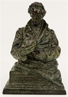 Bronze Goethe with Skull of Friedrich Schiller