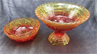 Two Amberina Bowls