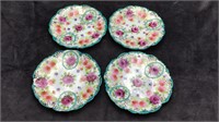 Vintage Hand-Painted Set of Four Plates