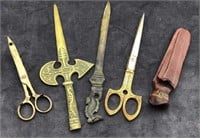 Antique scissors and letter openers