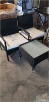 Cost 2 way 3 piece ratten table with 2 chairs