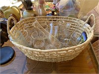 Basket of Asst. Glassware