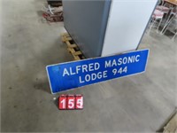 ALFRED MASONIC LODGE 944 NYS SIGN 5FTX 16"