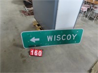 WISCOY NY DIRECTIONAL SIGN 5FT X 18"