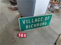 VILLAGE OF RICHBURG NYS SIGN 56"X2FT