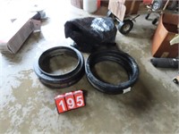 TWO 20" X 6" H MANHOLE EXTENSION AND BAG OF