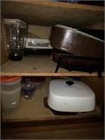 Assorted Electric Skillets, Ice Cream Dishes,