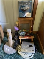 Digital Converter, Cat Toy, Stool, Assorted Items