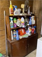 Shelf And Contents, Cleaning Supplies, Dishes