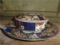 Old Imari Covered Dish and Plate