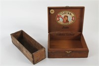 Vintage Wooden Boxes Cigar Cheese