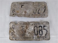 2--1948 Idaho Potato License Plates