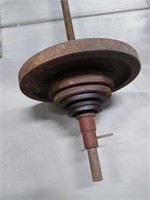 Vintage Weightlifting Bar with 160 lbs. of Weights
