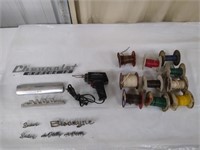 Solder Gun-Wire Rolls & 8 Car Emblems