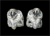 2- Sterling silver cobra rings, size 9.5 and 10.5