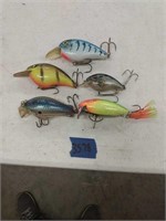 Five colorful crankbaits