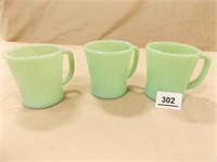 Jadeite Cups (3),  same marking