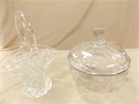 Glass Bowl with Lid, Glass Basket