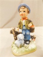 Boy & Dog Figurine, Rossini Japan, 5½"